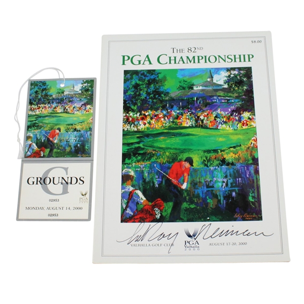 Leroy Neiman Signed 2000 PGA Program with Ticket JSA ALOA
