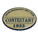 1933 Trans-Mississippi Golf Association Contestant Badge