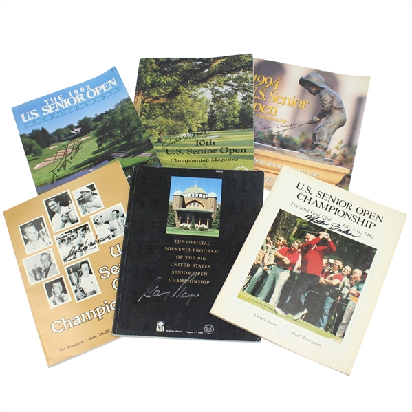 Lot of Six Signed US Senior Open Championship Programs JSA ALOA