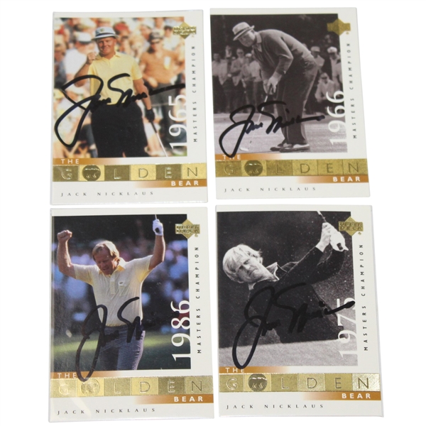 Lot of Four Jack Nicklaus Signed UD Golden Bear Masters Champion Cards JSA ALOA