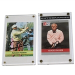 Lot of Two Arnold Palmer Signed Golf Cards - Fax Pax & Pro-Set JSA ALOA