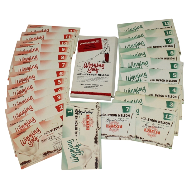 Byron Nelson Winning Golf Lesson-Minder Kit with Three Signed by Nelson JSA ALOA