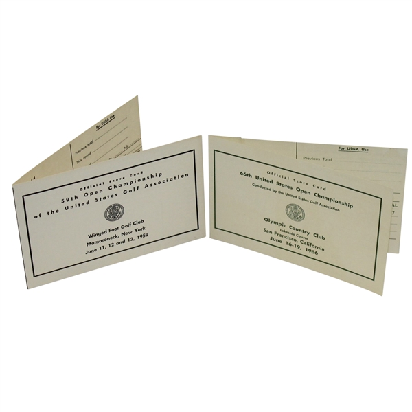 Two Billy Casper Signed Official Scorecards - 1959 & 1966 US Open JSA ALOA