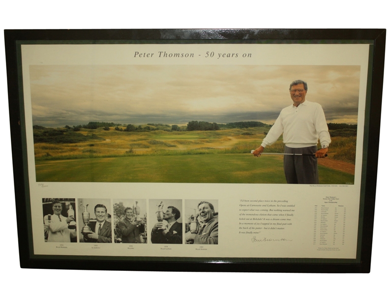 Peter Thomson Signed 'Peter Thomson - 50 Years On' Framed LTD Ed #559/2000 JSA COA