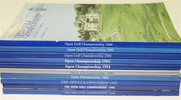 Lot of Ten British Open Programs - 1990-1999- All In At Least Near Mint Condition!