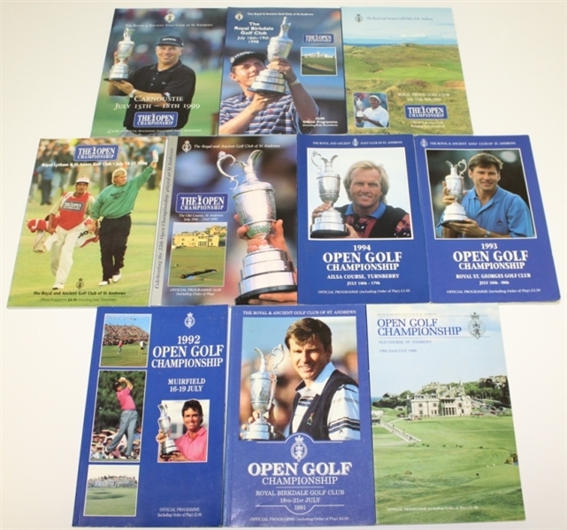 Lot of Ten British Open Programs - 1990-1999- All In At Least Near Mint Condition!