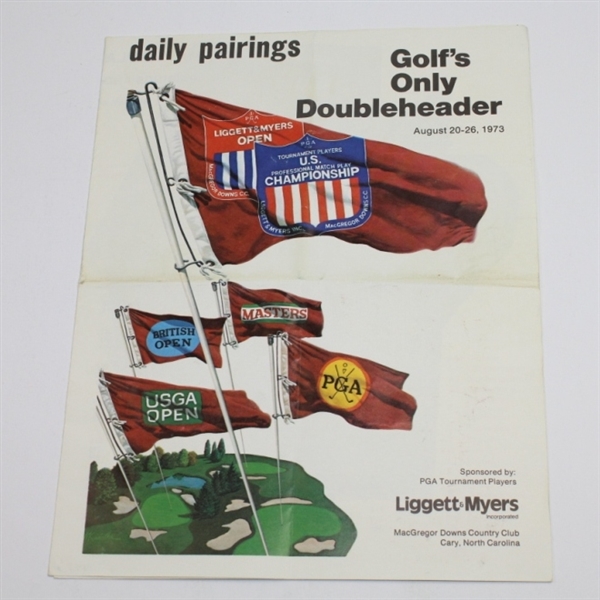 1973 PGA Doubleheader Pairing Sheet with Contestant Badge