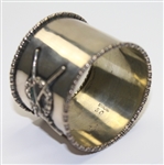Vintage Sterling Napkin Ring Holder with Crossed Clubs