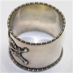 Vintage Sterling Napkin Ring Holder with Crossed Clubs