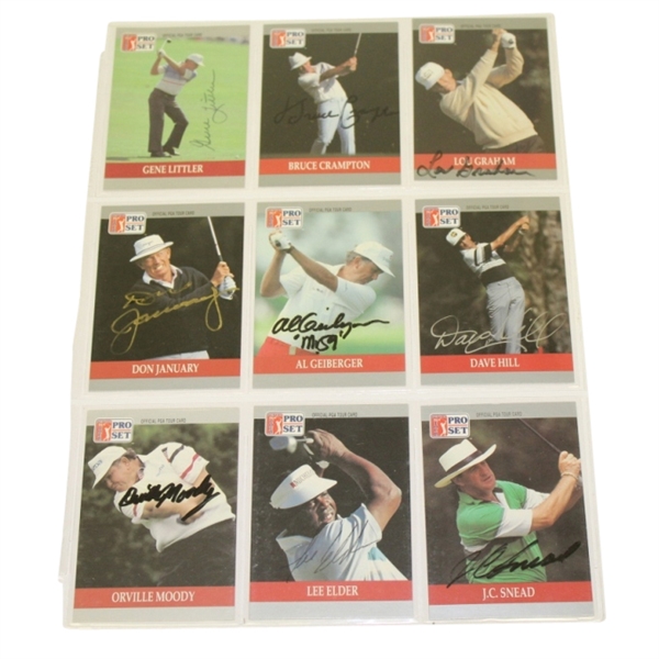 Lot of Ninety-Six 1991 Pro-Set Signed Golf Cards JSA COA