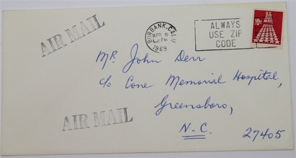 Jim Ferrier Personal Letter Written to Legend John Derr JSA COA
