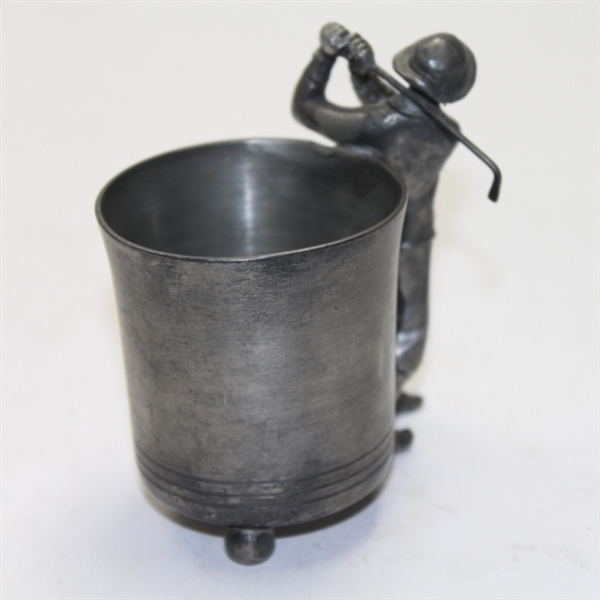 Post Swing Figural Female Golfer with Cup