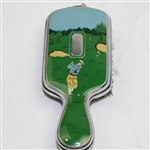 The KIT Brush Depicting Golf Scene with Initials 'EJD' - Has Removable Comb