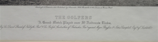 The Golfers Print: A Grand Match Played Over the St. Andrews Links' - B & W By Wagstaffe