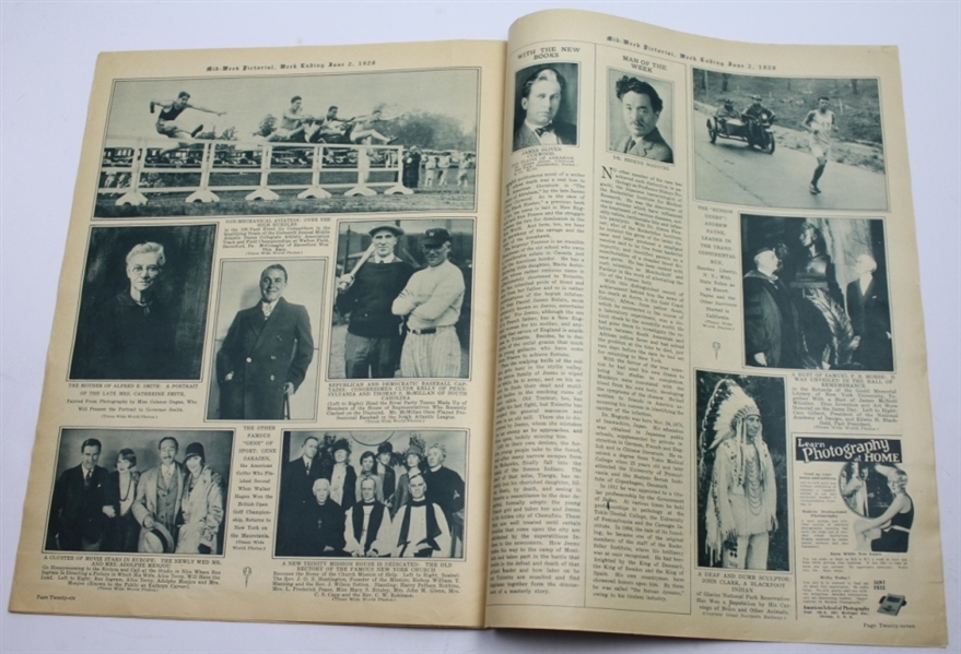 1928 Mid-Week Pictorial Magazine with Walter Hagen on the Cover