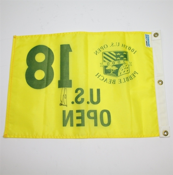 Ernie Els Signed Yellow 2000 US Open Championship at Pebble Beach Flag JSA ALOA