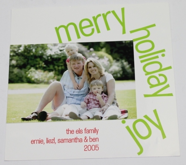 Elin & Tiger Woods Plus Els Family Christmas, Holiday Cards with Els Signed Photo JSA ALOA
