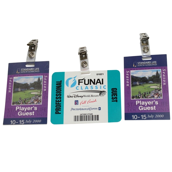 Lot of Two Loch Lomond Player Guest Tickets Plus Pro Guest Ticket to Funai Classic
