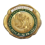 1931 Womens US Amateur at CC of Buffalo Contestants Badge - Helen Hicks Winner