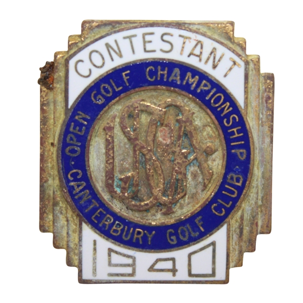 1940 US Open at Canterbury GC Contestant Badge #104 - Lawson Little Winner
