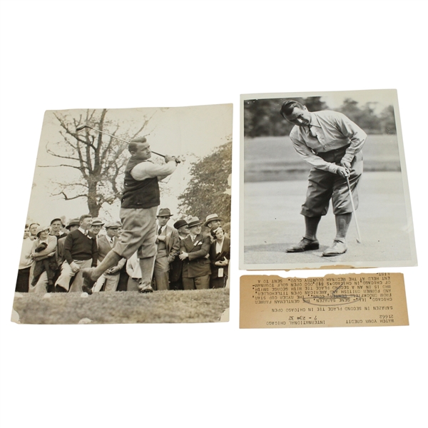 Lot of Two 1930s Gene Sarazen In Action Original Wire Photos