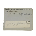 Johnny Goodman Signed Album Page JSA ALOA