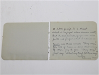 Johnny Goodman Signed Album Page JSA ALOA