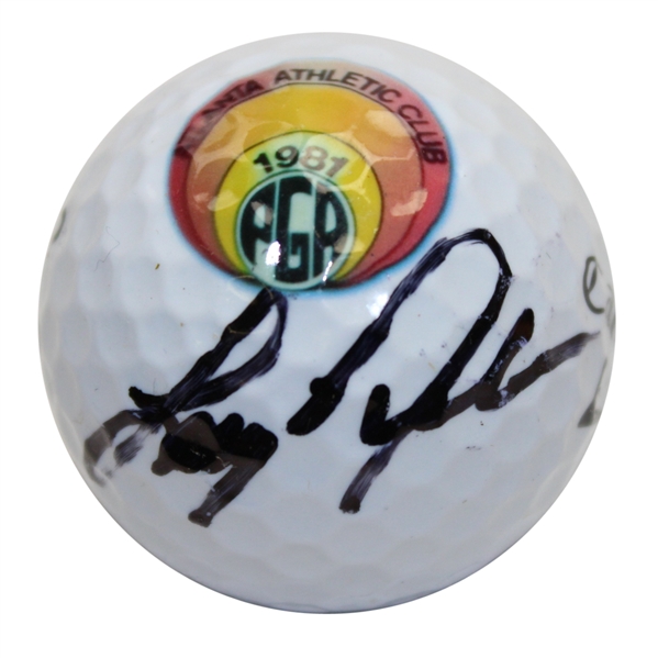 Larry Nelson Signed 1981 PGA Championship at Atlanta Athletic Club Logo Golf Ball JSA ALOA