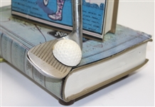 Bobby Jones Golf Book Themed Light Stand with Club, Golf Balls, and Books