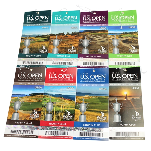 2015 US Open at Chambers Bay FULL Ticket Set - Jordan Spieth Winner