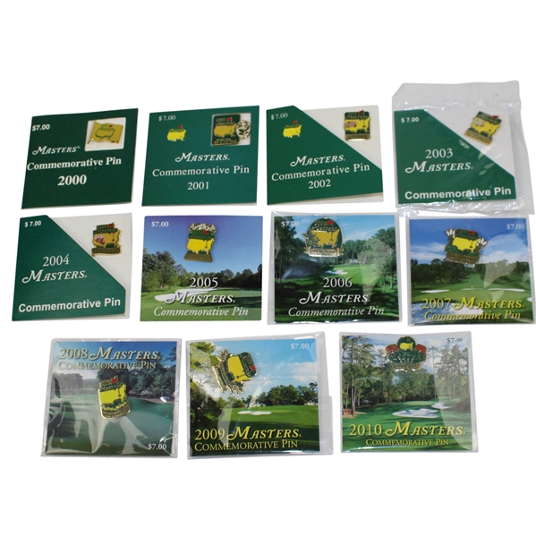 Lot of Eleven Masters Commemorative Pins - 2000-2010