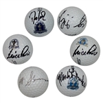 Lot of Six PGA Championship Logo Balls Signed by Champs JSA ALOA