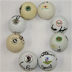 Lot of Eight US Open Championship Logo Balls Signed by Champs JSA ALOA