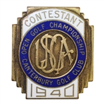 1940 US Open at Canterbury GC Contestant Badge #106