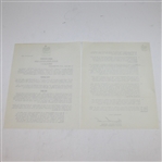 1958 Masters Tournament Clifford Roberts Letter for 'Press, Radio, & Television' - February
