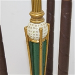 Parlor Putter with 3 Brass Head Hickory Putters - Reproduction