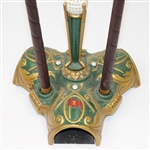 Parlor Putter with 3 Brass Head Hickory Putters - Reproduction