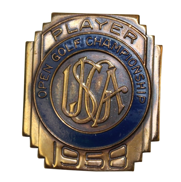 1958 US Open at Southern Hills Contestant Badge - Tommy Bolt Winner