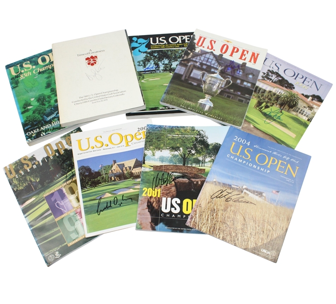 Lot of Nine US Open Programs Signed by Winners - 1977-2006 JSA ALOA