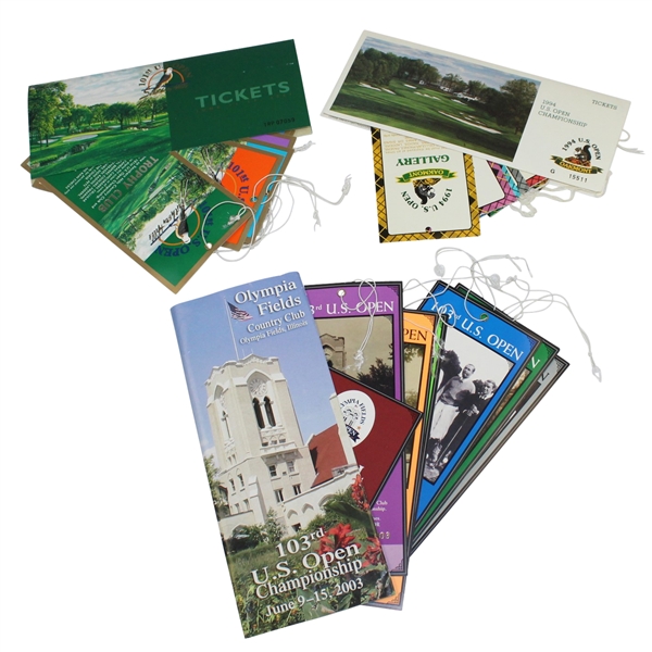Lot of Three Sets of US Open Tickets - 1994, 2001, & 2003