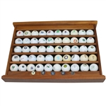Wooden Wall Rack with 50 Logo Golf Balls and 5 Metal Ball Markers