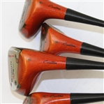 Thompson Cigar Golf Bag with 4 Woods - 1,3,4, & 5 Persimmon Woods - Mint Condition