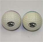 Lot of Two PING Karsten Eyes Blue & Purple Half Color Golf Balls - Pebble Beach 