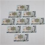 Jack Nicklaus Signed RBS 5lb Note with 8 Unsigned RBS 5lb Notes JSA ALOA