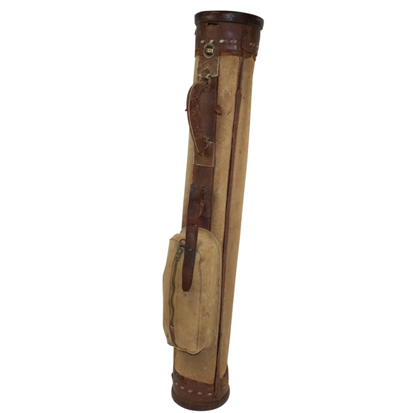 Vintage Par Bag Stovepipe Leather & Canvas Golf Bag - Atlantic Products Corp