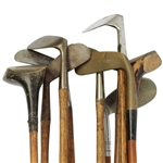 Lot of 10 Hickory Golf Clubs - Miscellaneous