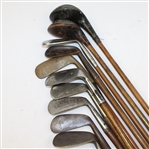 Lot of 10 Hickory Golf Clubs - Miscellaneous