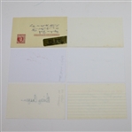 Lot of 6 Signed 3x5 Cards: Boros, Farrell, Fleck, Casper, Green, & Jacklin JSA ALOA