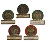 Lot of 5 Womens Senior Amateur Championship Contestant Badges - 1970, 72, 74, 76, & 78
