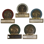 Lot of 5 Womens Senior Amateur Championship Contestant Badges - 1971, 73, 75, 77, & 79
